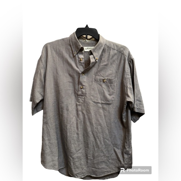 ORVIS Men's Large Shirt 1/4 Button Collared
Workwear Twill Cotton Angler Fishing - Picture 7 of 10